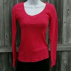 Scoopneck Thermal Top in Red Pink Color by One Step Ahead